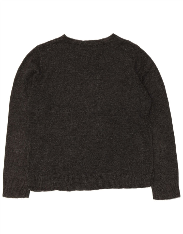 Suéter feminino Marks & Spencer com gola canoa Reino Unido 12 cinza médio acrílico