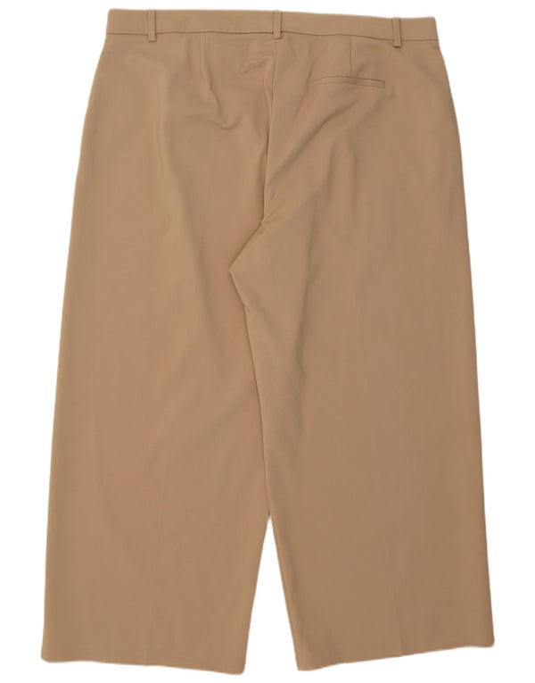 Calça chino feminina Marks & Spencer de cintura alta Reino Unido 24 4XL W44 L28 bege
