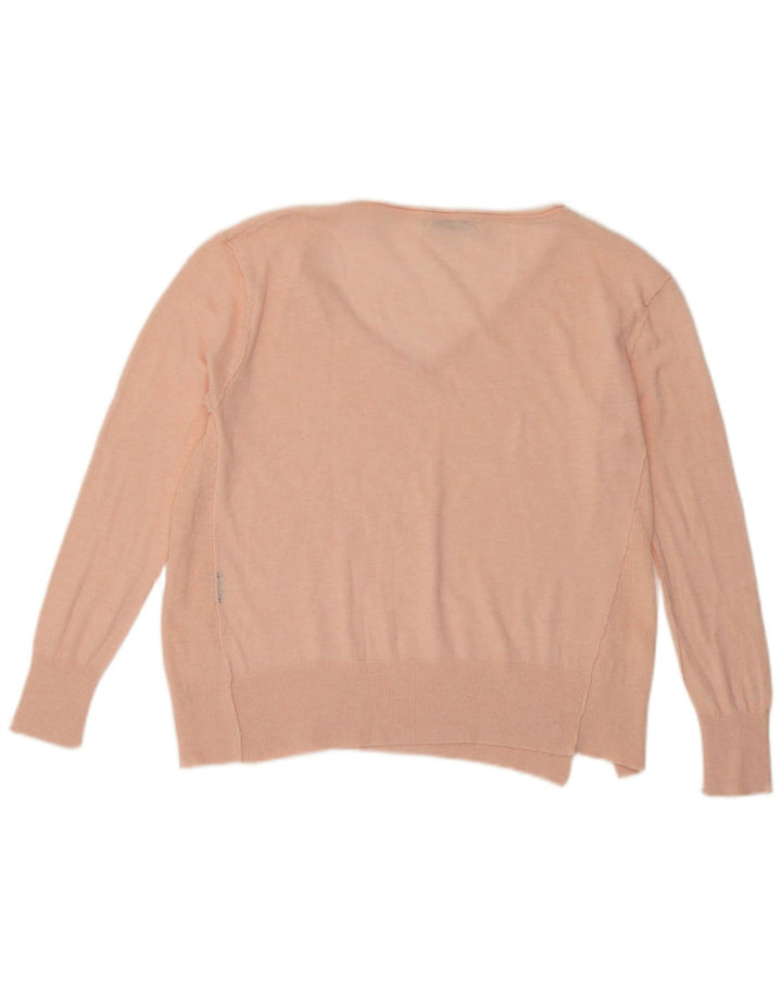 Suéter feminino Zara com decote em V Reino Unido 10 pequeno rosa