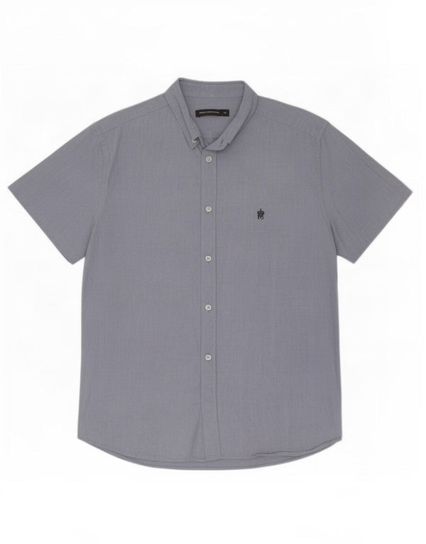 Camisa masculina de manga curta French Connection XL algodão azul