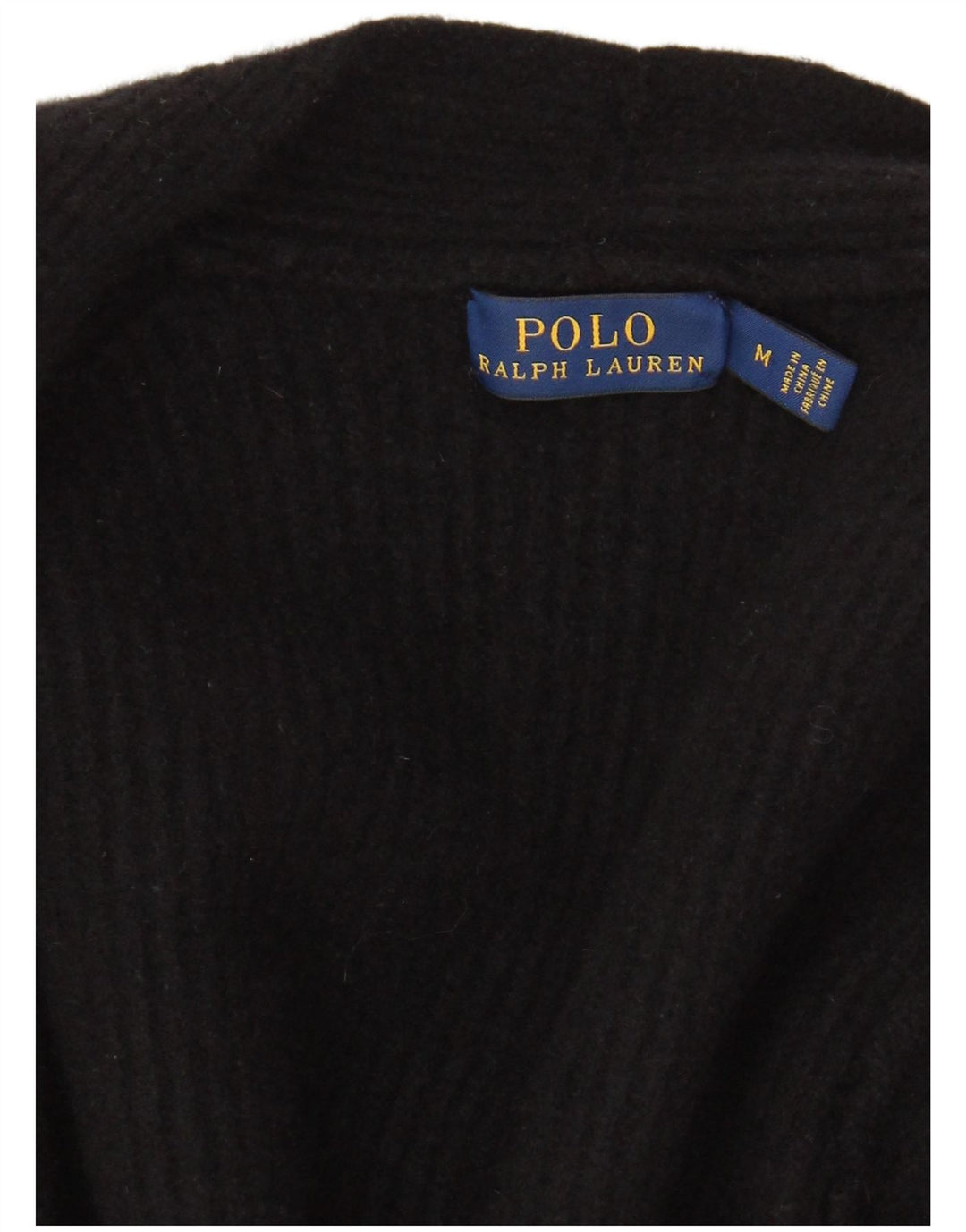 Suéter cardigã feminino aberto com palangre POLO RALPH LAUREN Reino Unido 12 médio preto