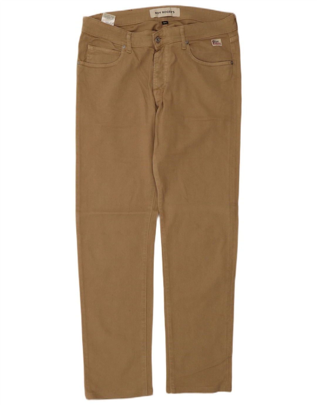 Calça jeans reta masculina Roy Rogers W34 L32 algodão marrom