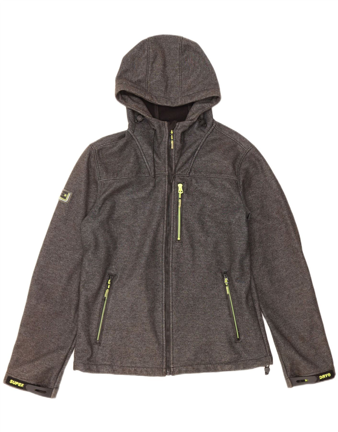 Jaqueta corta-vento masculina Superdry com capuz UK 38 poliéster cinza médio
