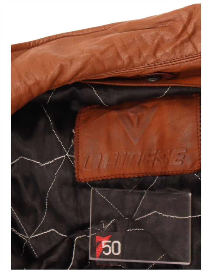 Jaqueta masculina de couro Dainese Loose Fit IT 50 couro marrom médio