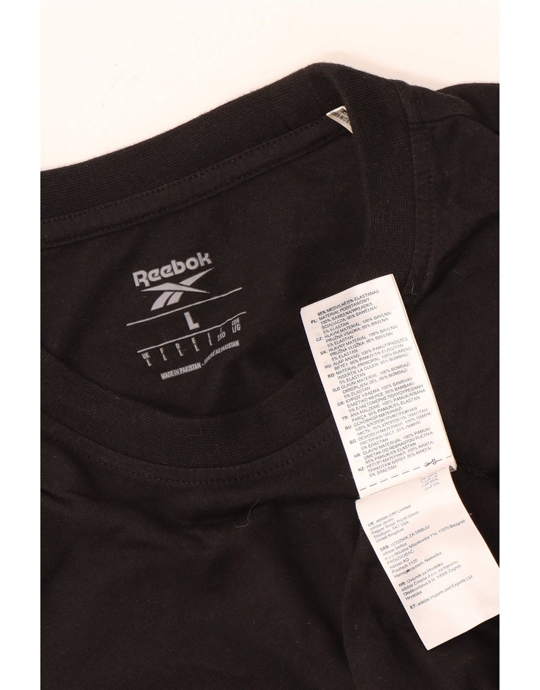 Camiseta masculina REEBOK grande algodão preto