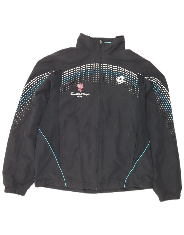 LOTTO Mens Tennis Club Perugia Graphic Tracksuit Top Jacket Large Black