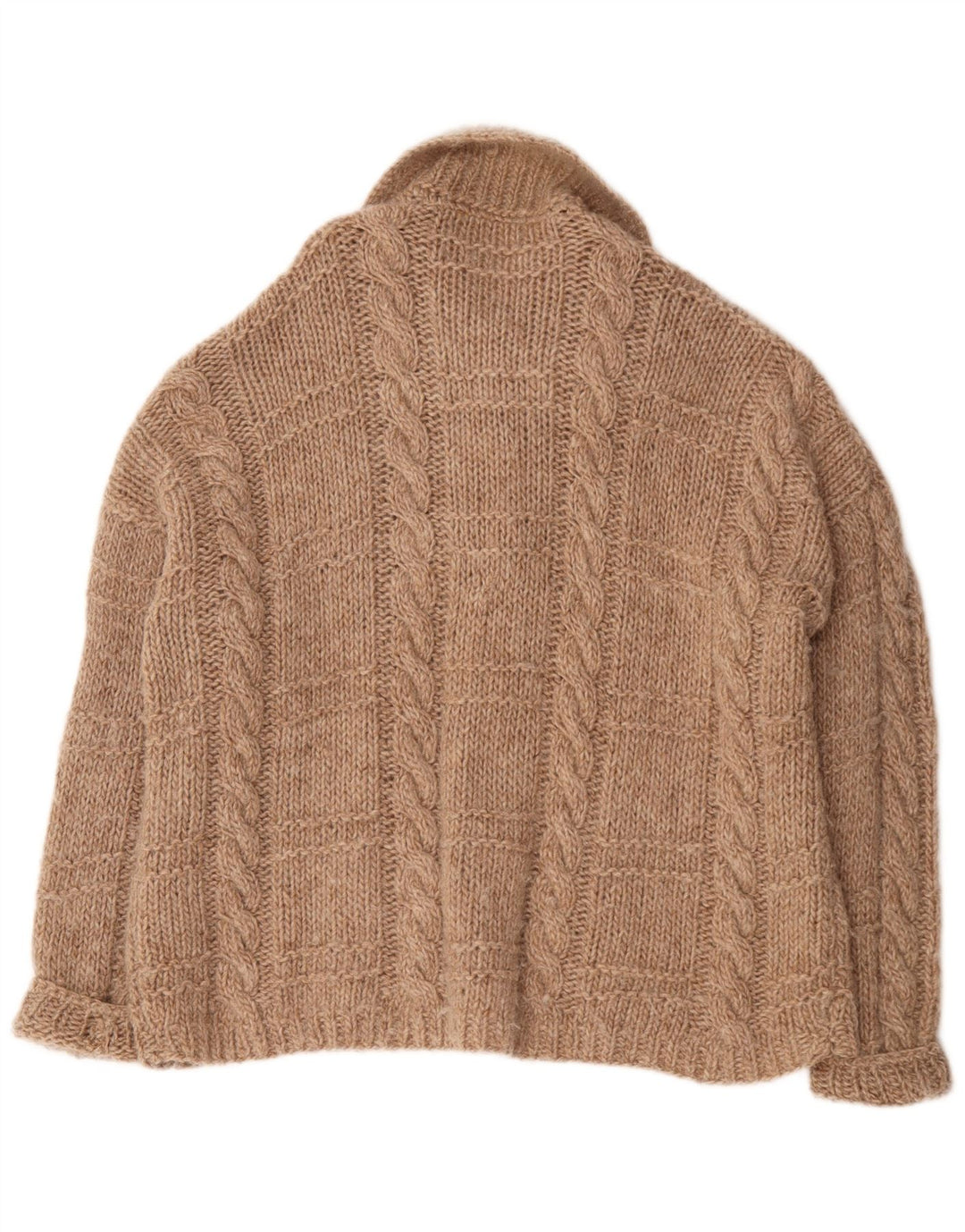 Suéter cardigã oversized feminino vintage Reino Unido 20 2XL marrom