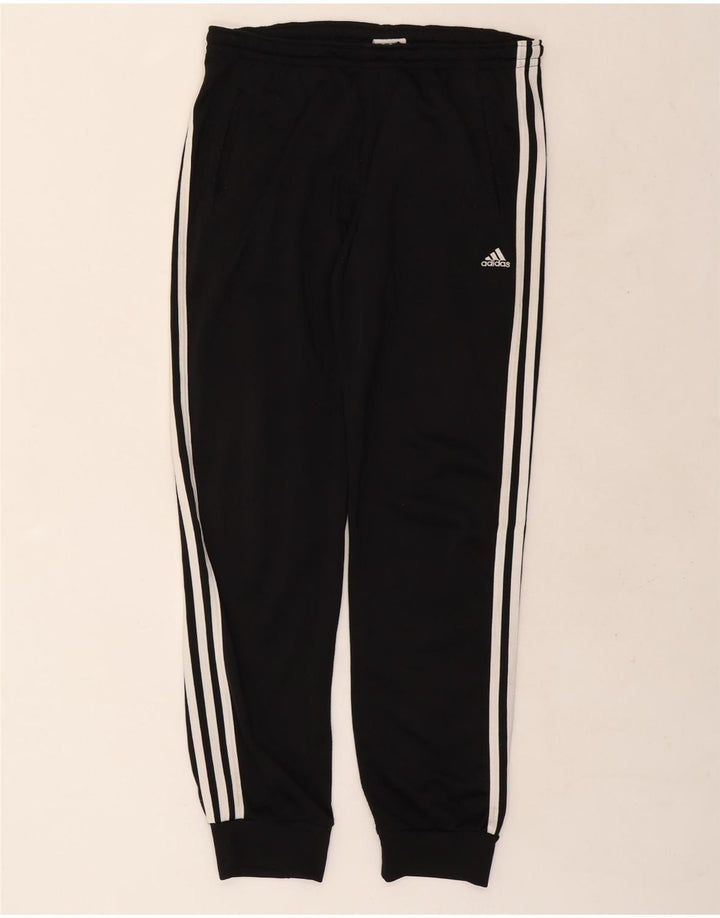 Calça de treino masculina Adidas Joggers UK 38/40 poliéster preto médio