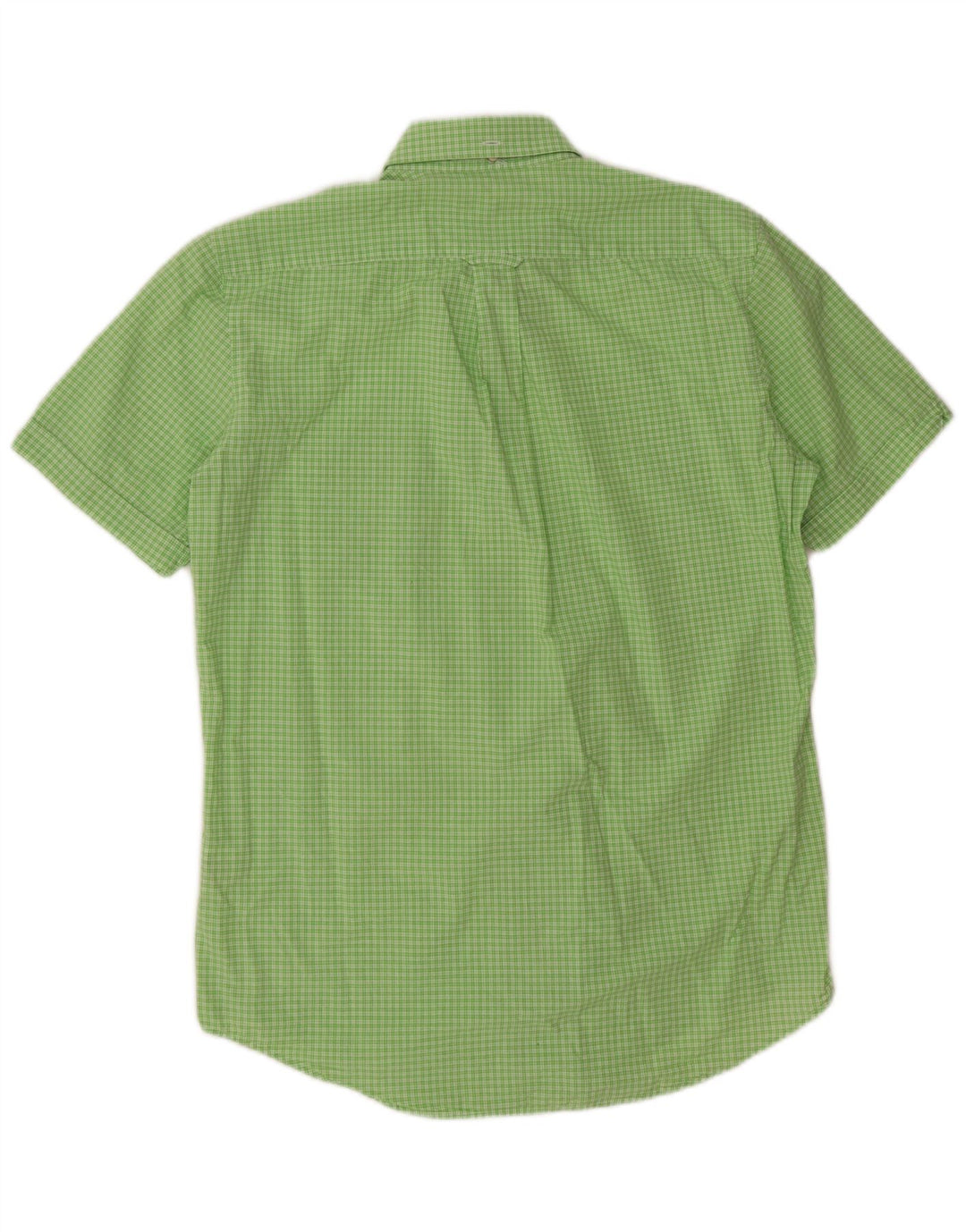 Camisa masculina Gant manga curta regular fit pequena verde xadrez algodão