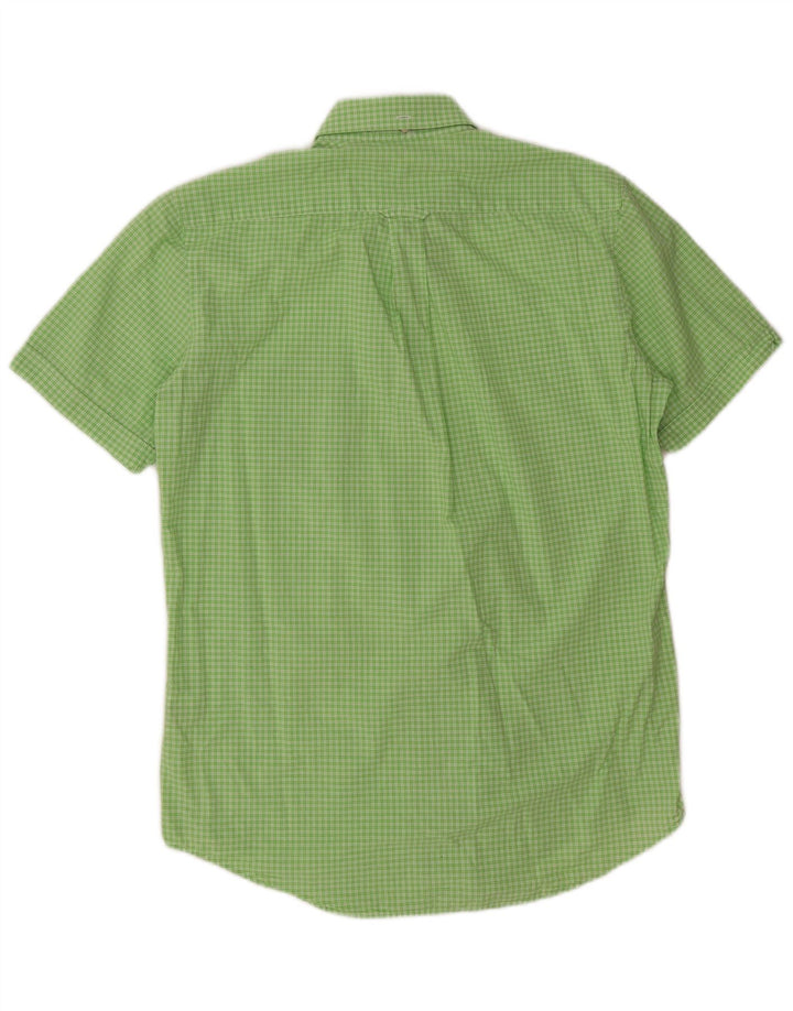 Camisa masculina Gant manga curta regular fit pequena verde xadrez algodão