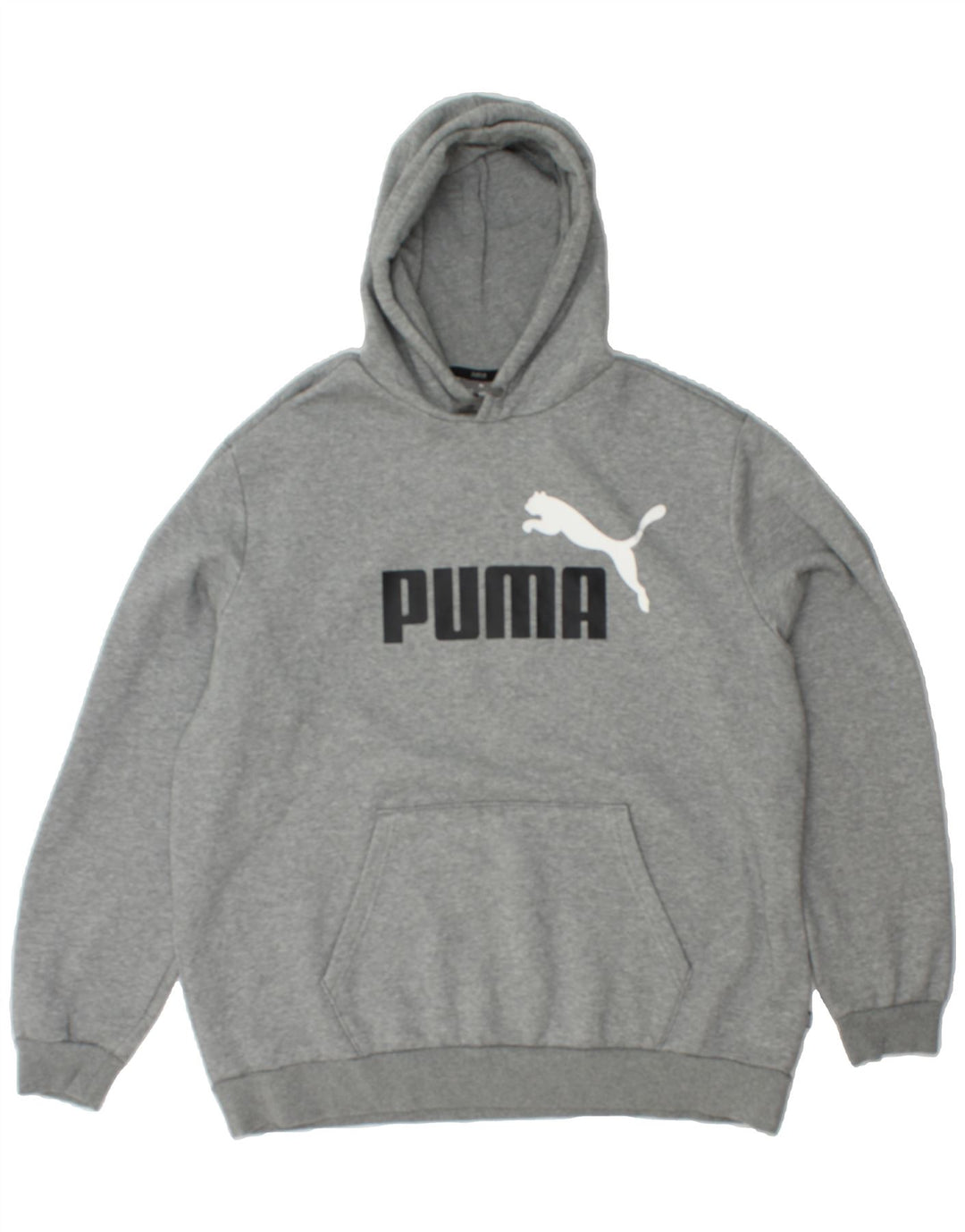 PUMA Mens Graphic Hoodie Jumper 2XL Grey Cotton Vintage Puma and Second-Hand Puma from Messina Hembry 