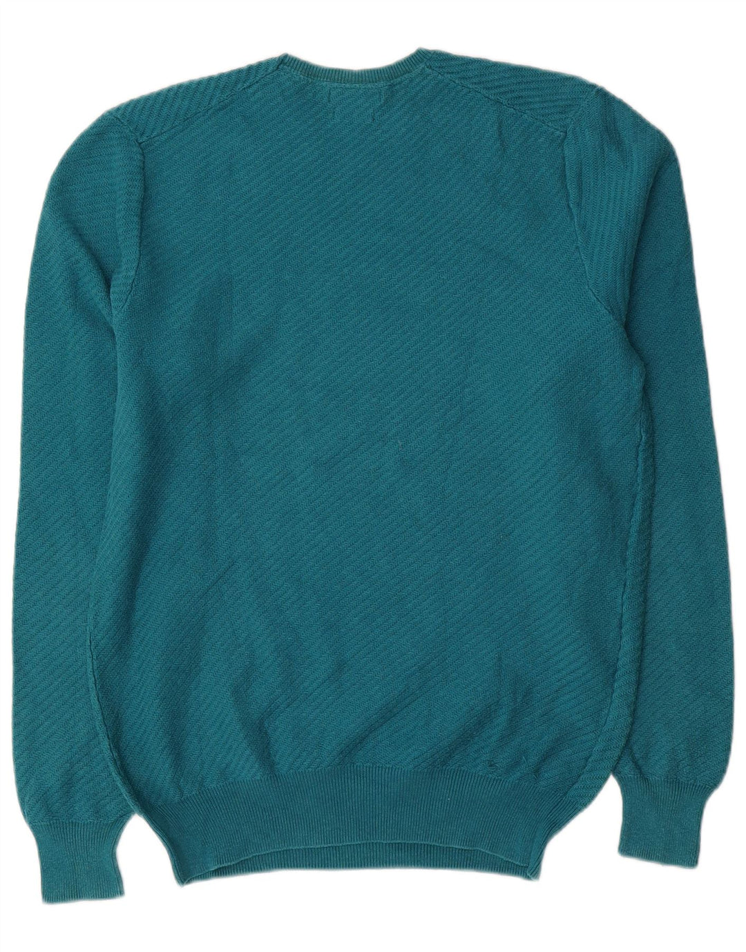 Suéter masculino Massimo Dutti com gola redonda e algodão azul médio