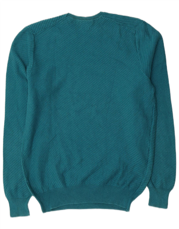Suéter masculino Massimo Dutti com gola redonda e algodão azul médio