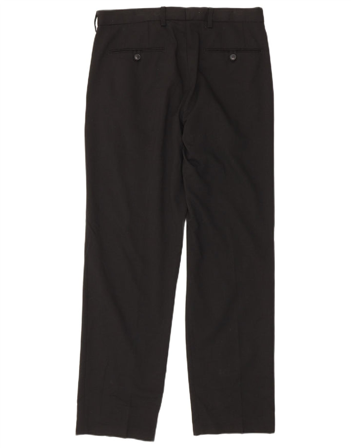Calça feminina reta regular Marks & Spencer W32 L31 preta