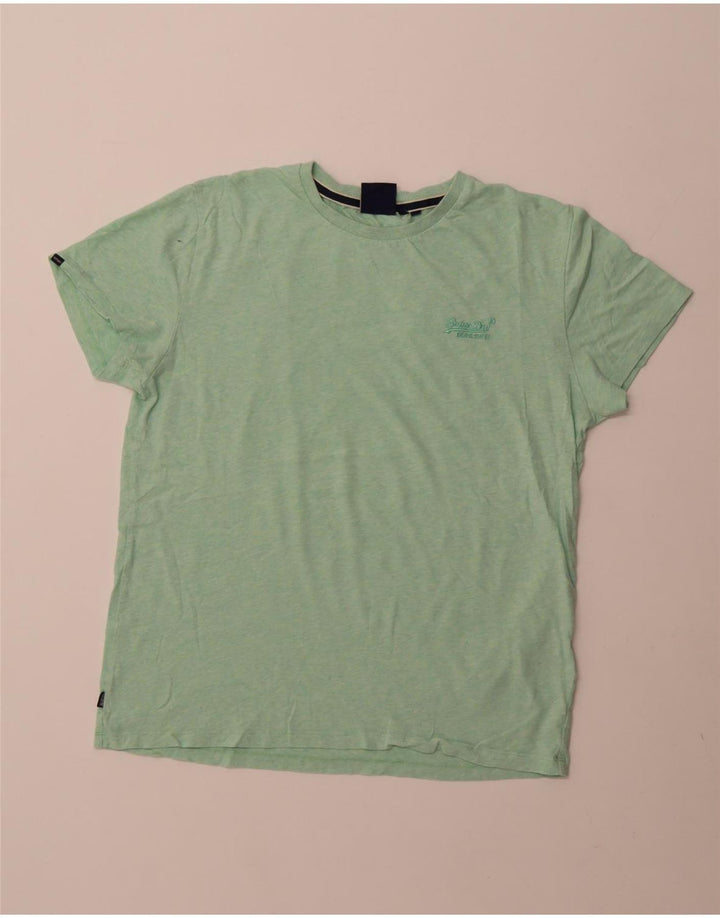 Camiseta masculina Superdry Top grande algodão verde