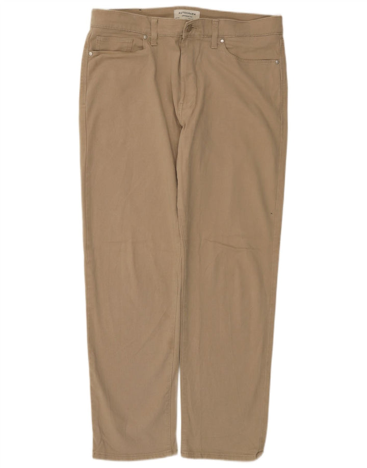 Jeans retos masculinos Marks & Spencer W34 L31 algodão bege
