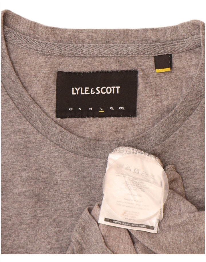 Camiseta masculina Lyle & Scott grande algodão cinza
