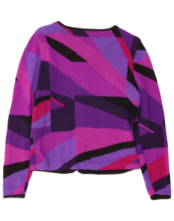 Suéter cardigã feminino Spirit Of The Andes UK 10 pequeno multicolorido
