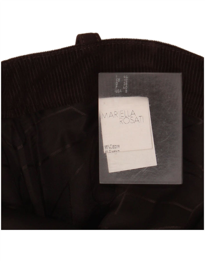 MARIELLA ROSATI Saia feminina maxi de veludo cotelê Reino Unido 12 médio W32 algodão marrom