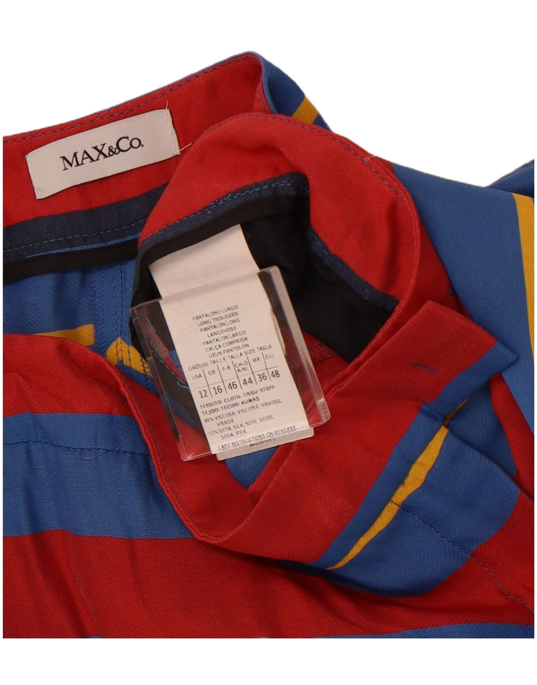 Calças recortadas femininas MAX & CO. UK 16 Grande W34 L27 multicolorido