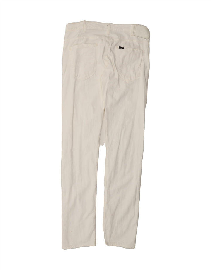 LEE Womens Powell Straight Casual Trousers W33 L36  White Cotton Vintage Lee and Second-Hand Lee from Messina Hembry 