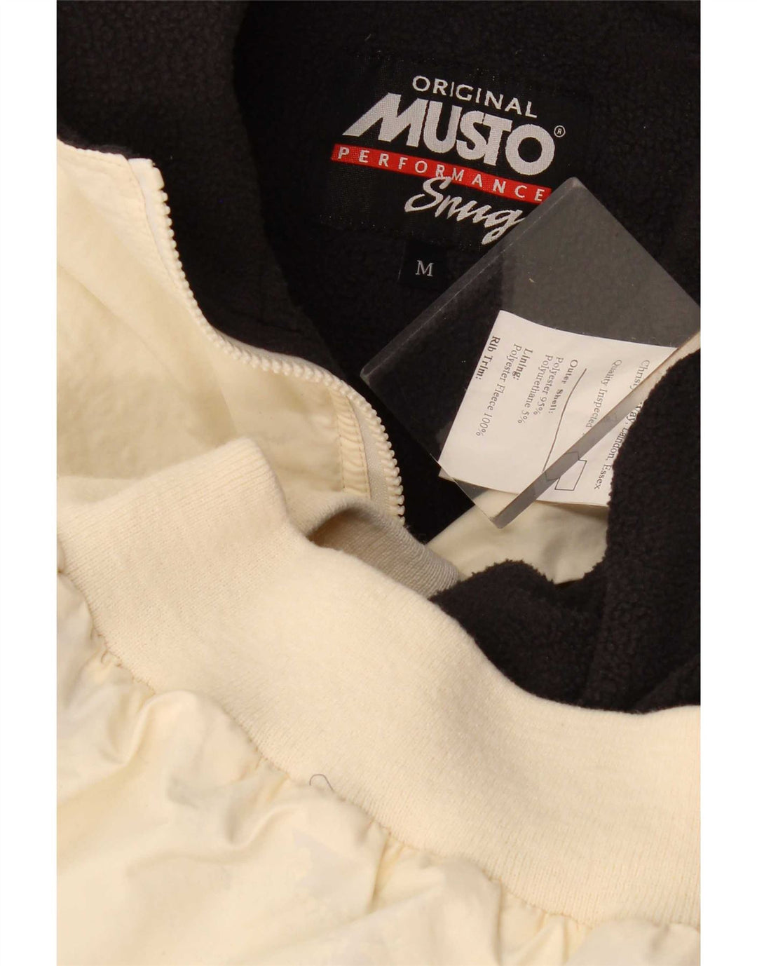 Jaqueta bomber masculina Musto Reino Unido 38 poliéster branco médio