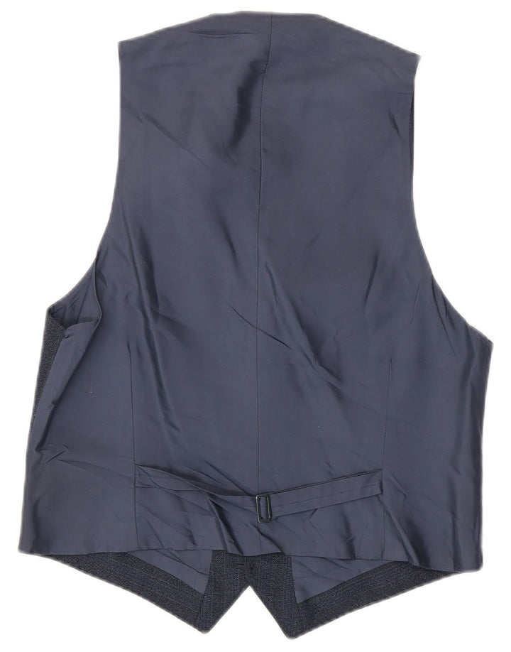 Colete masculino vintage pequeno listrado azul marinho