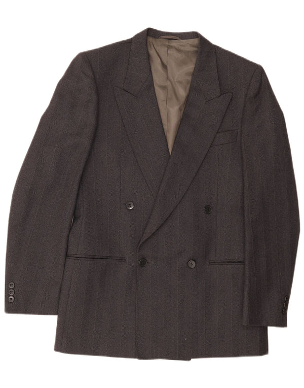 Jaqueta blazer masculina VENTANNI com peito duplo IT 46 pequena lã virgem cinza