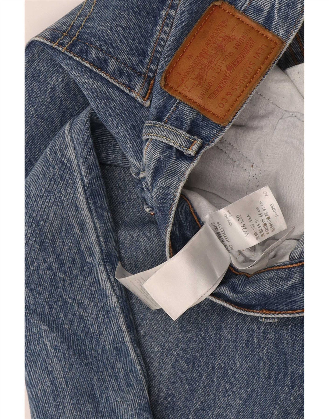 Jeans retos masculinos Levi's W26 L30 algodão azul