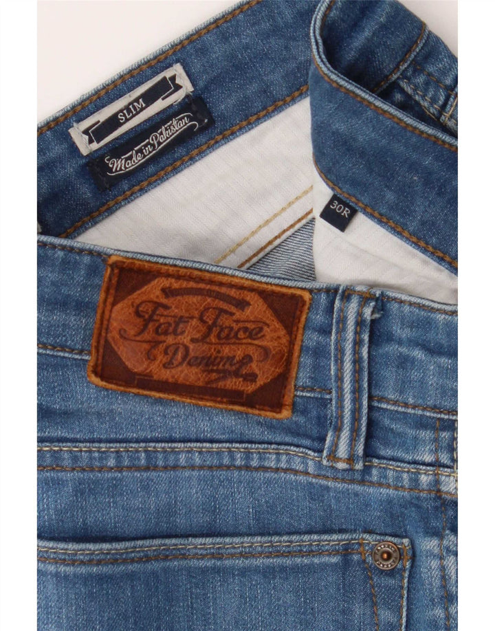 Fat Face Mens Jeans Slim W30 L31 Algodão Azul