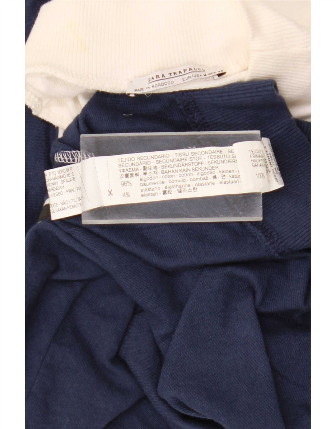 Zara Mens Trafaluc Graphic Moletom Jumper Médio Branco Colorblock