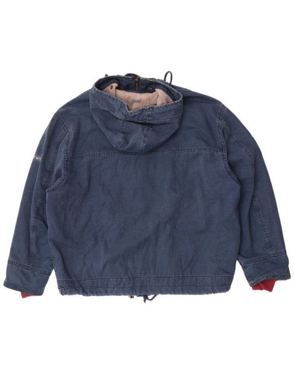 Parte Dois Jaqueta Bomber Masculina Com Capuz Solto Fit Reino Unido 36 Azul Pequeno