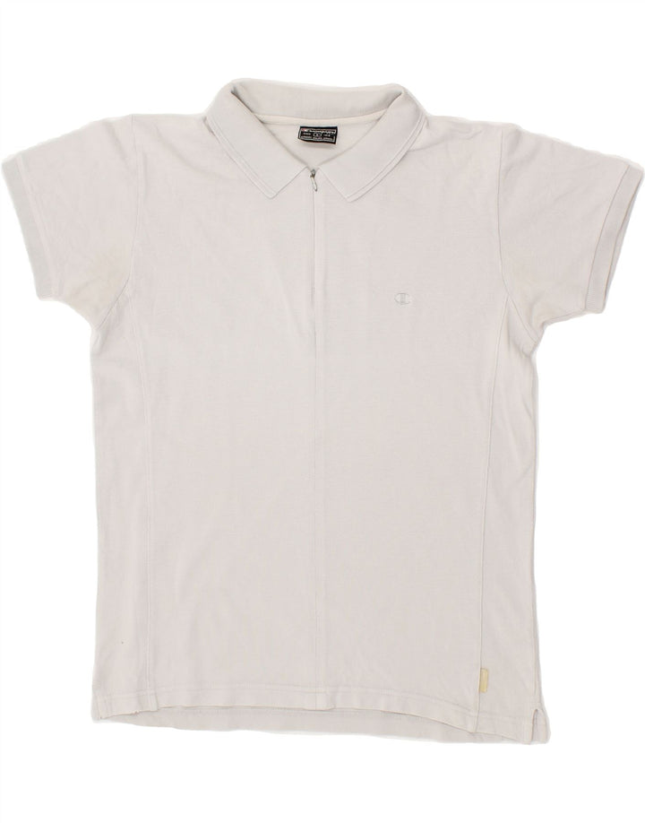 CHAMPION Womens Polo Shirt UK 14 Large Grey Vintage Champion and Second-Hand Champion from Messina Hembry 
