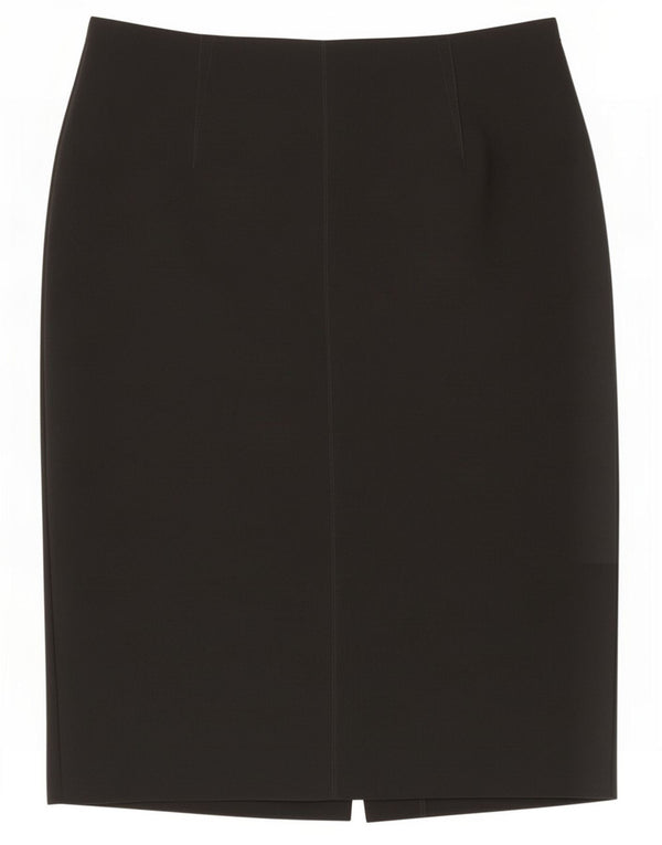 Saia lápis feminina Marks & Spencer Reino Unido 14 grande W32 poliéster preto