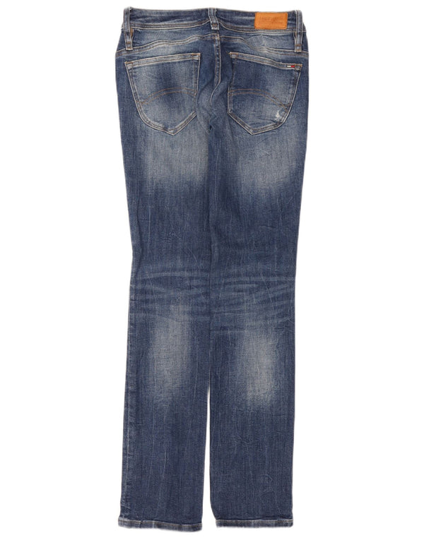 Tommy Hilfiger Womens Distressed Slim Jeans W27 L32 Blue Cotton