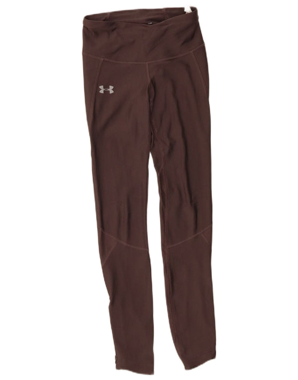 Under Armour Womens Heat Gear Leggings UK 4 XS Poliéster Marrom