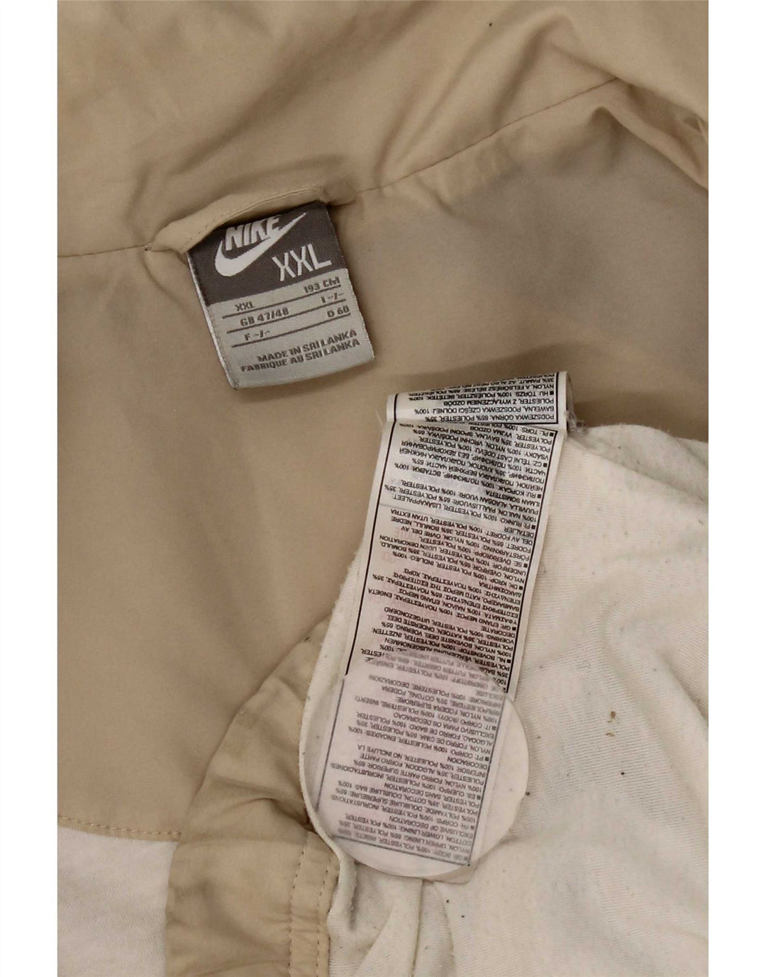 Nike Mens Tracksuit Top Jacket UK 47/48 2XL Bege Colourblock Poliéster