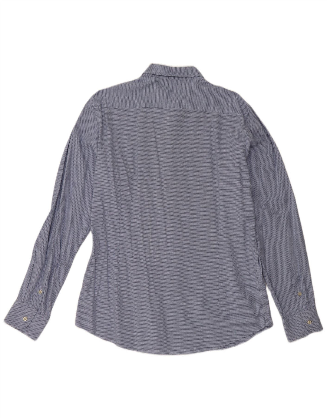 Camisa masculina Massimo Dutti Slim Fit grande azul geométrica