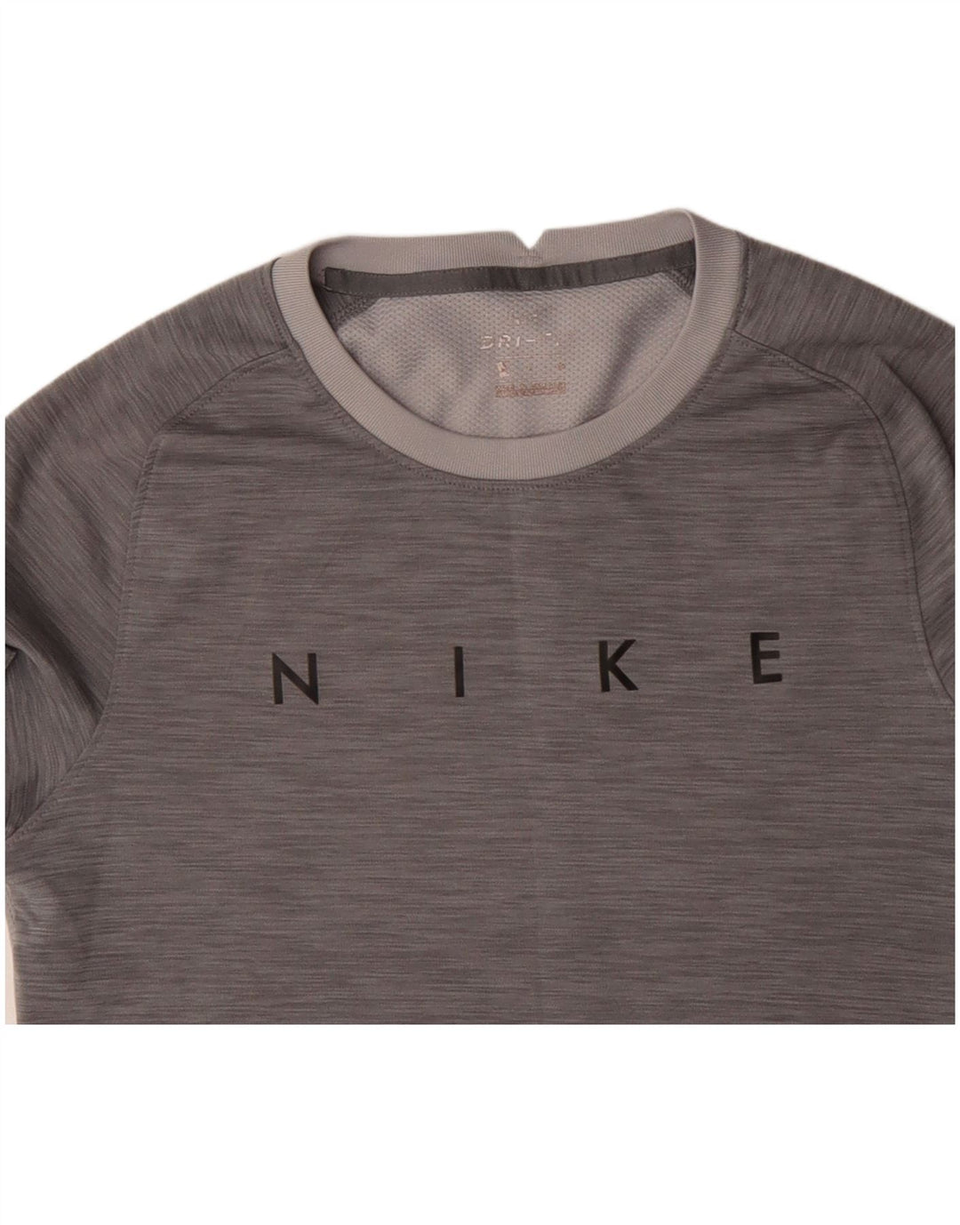Camiseta masculina NIKE Dri Fit Graphic Top pequeno cinza colorblock poliéster