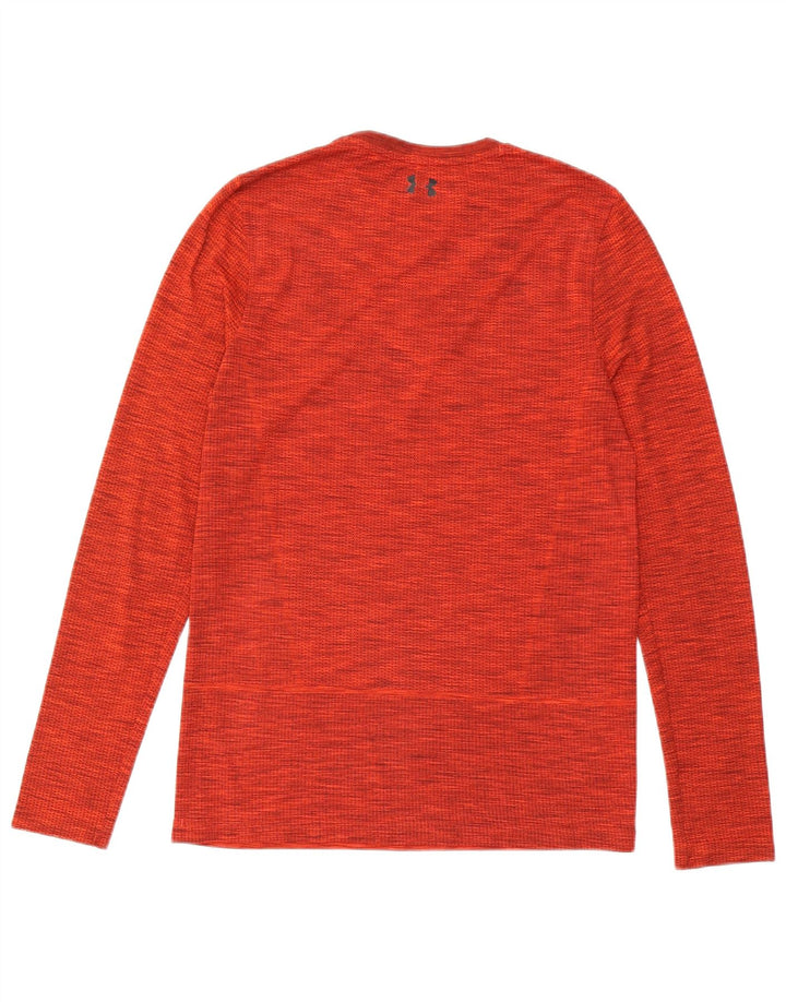 Under Armour Masculino Heat Gear Top manga comprida médio vermelho manchado