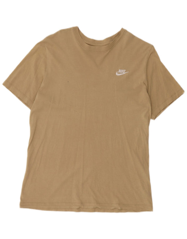 Nike Mens Camiseta Top Médio Algodão Bege