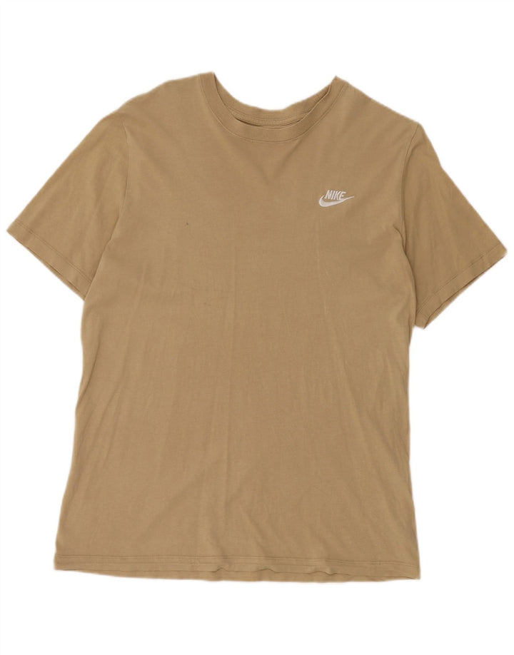Nike Mens Camiseta Top Médio Algodão Bege