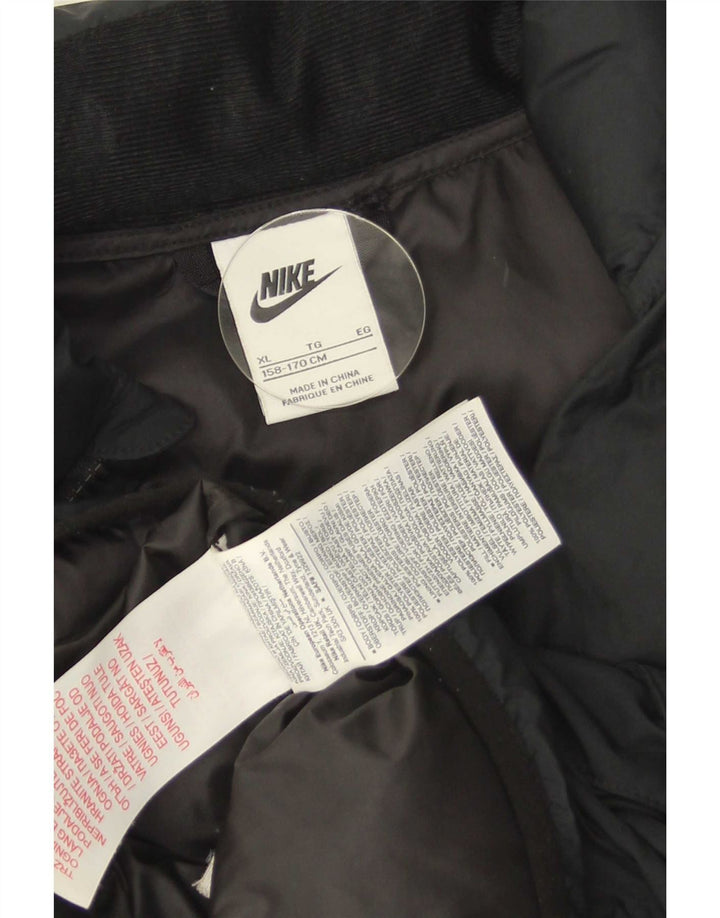 Colete acolchoado Nike Boys 13-14 anos XL preto poliéster