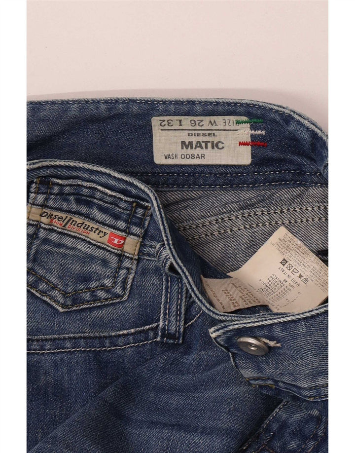 Jeans feminino Diesel Matic Distressed Slim W26 L32 Azul Algodão