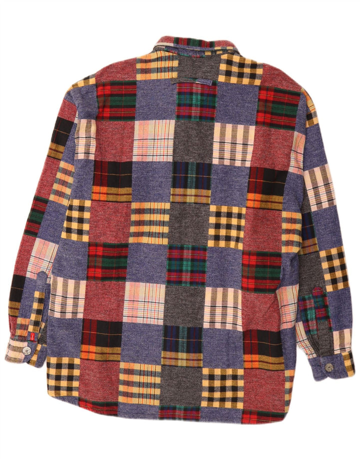 Camisa masculina de flanela Signum de algodão xadrez médio multicolorido