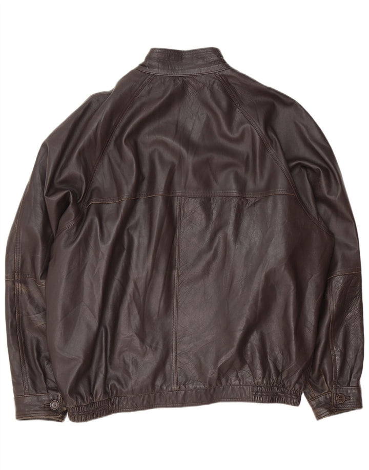 Jaqueta de couro masculina vintage IT 62 4XL preta