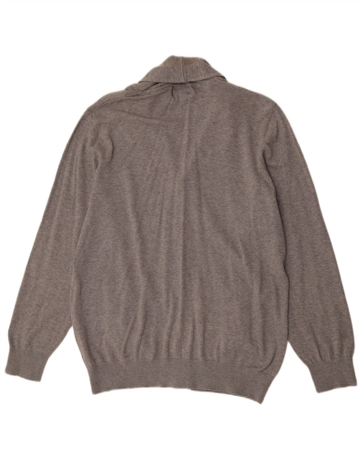 Suéter masculino Marks & Spencer Blue Harbor Cardigan grande algodão cinza