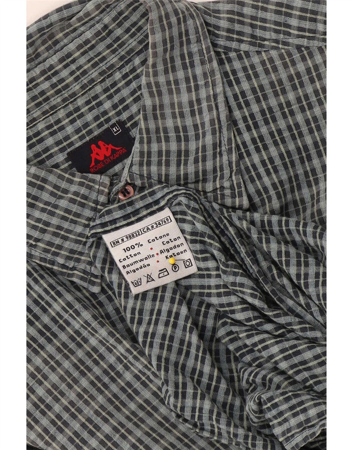 Camisa masculina de manga curta Kappa XL cinza xadrez algodão