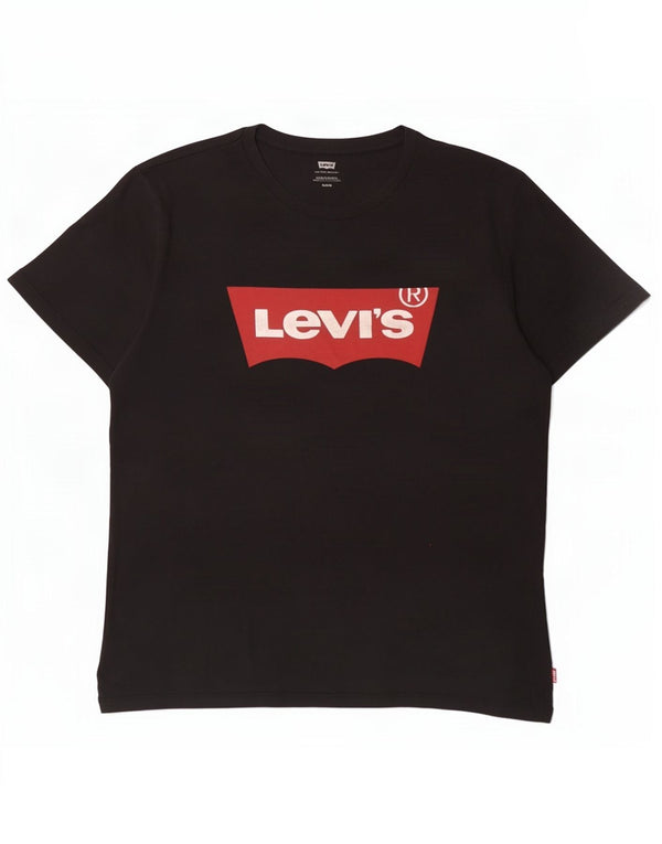 Camiseta gráfica masculina Levi's Top médio algodão preto