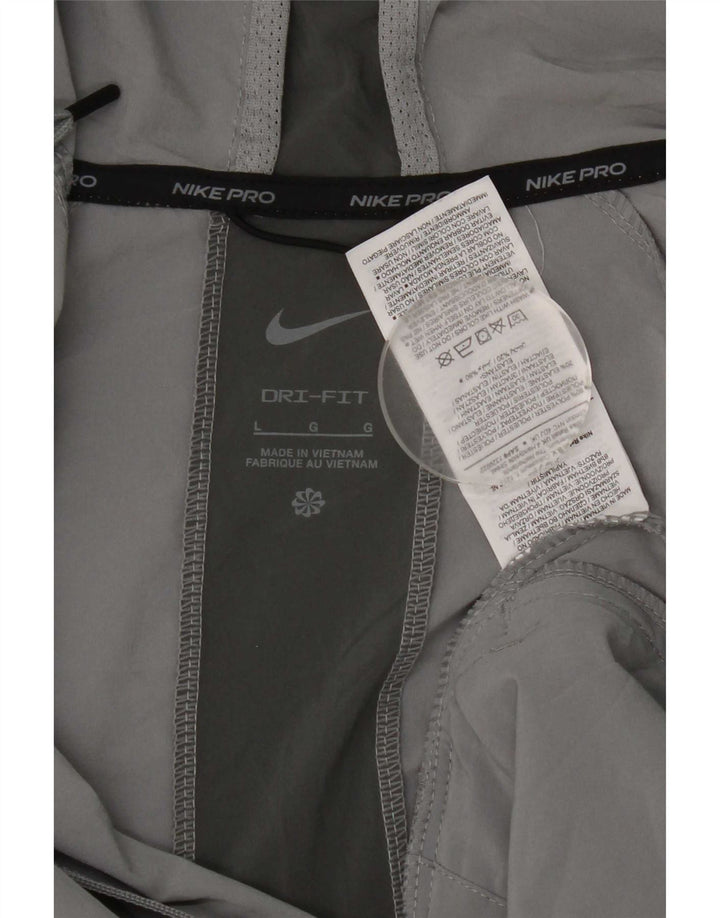 Jaqueta masculina Nike Dri Fit com capuz e moletom grande cinza colorblock